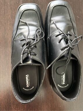 SONOMA Boys Black Lace-Up Dress Shoes